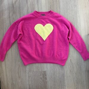 Vince Camuto Pink Heart Sweater